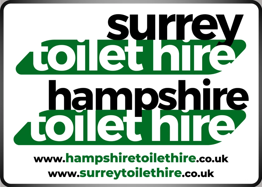 Hampshire Toilet Hire and Surrey Toilet Hire logo, with both web addresses
